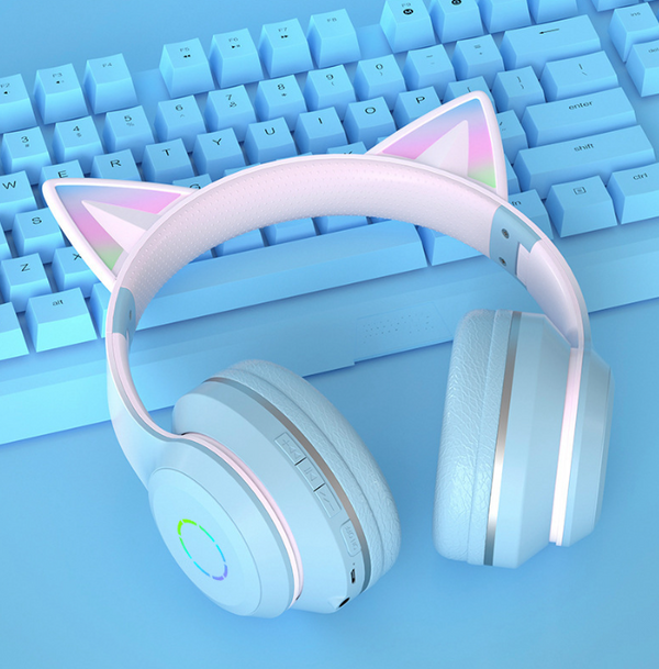 Macaron cat ear bluetooth headset yc25031