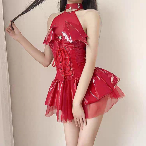 COSPLAY PU SKIRT SUIT KF83269