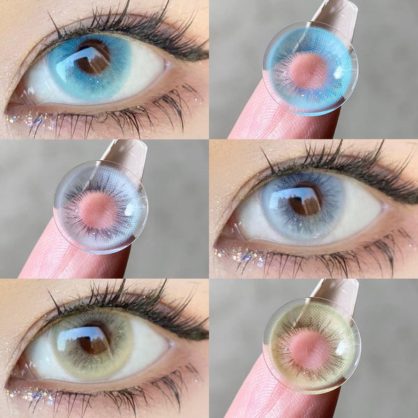 Blue Gray Yellow CONTACT LENS (TWO PIECES) AN0093