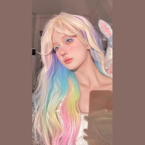 Rainbow Colored Wig AN0405