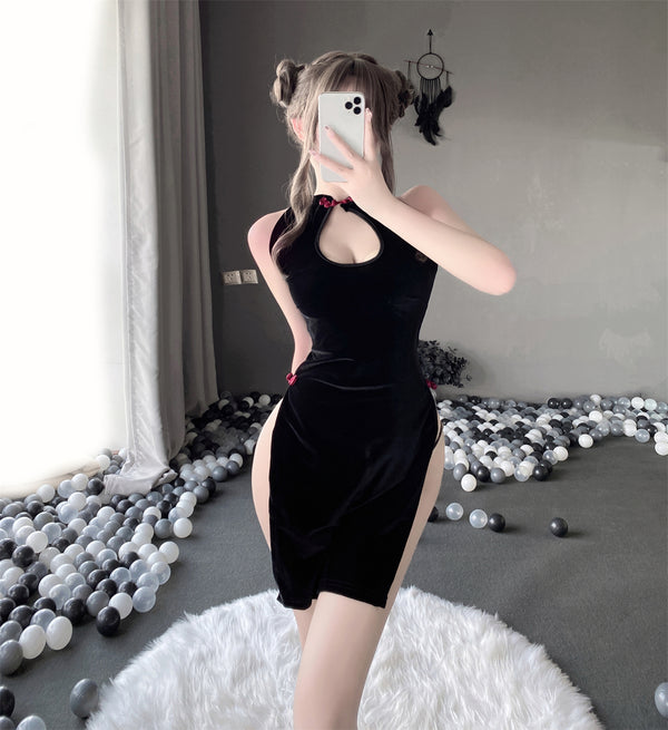 Retro cheongsam slit dress  AN0102