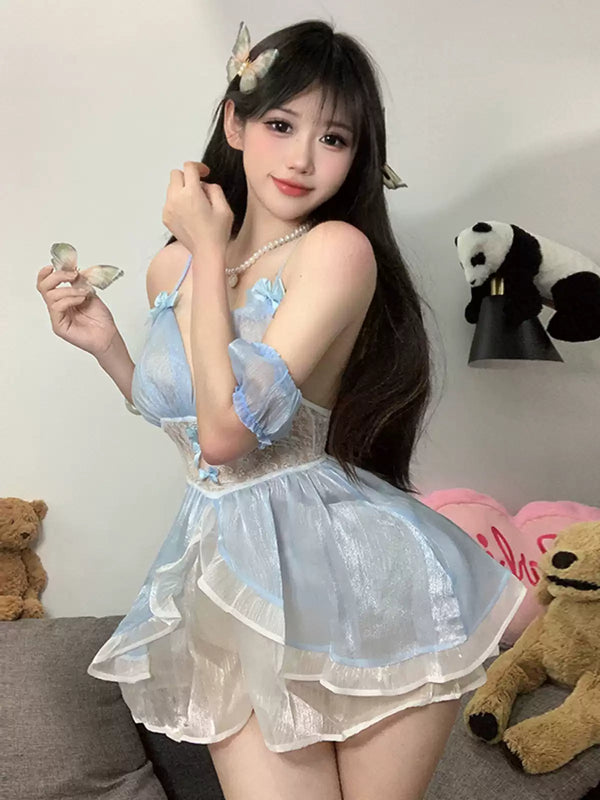 Blue bow nightdress  AN066