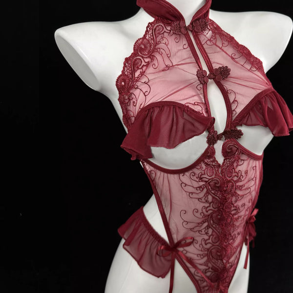 Red cheongsam uniform AN062