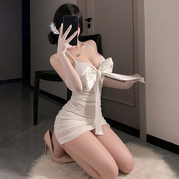 White bow dress AN104