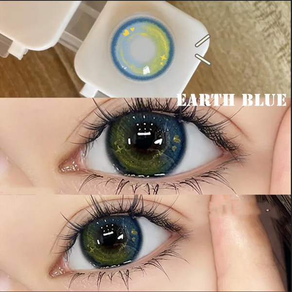 Blue-Green Gradient Contact Lenses (Two Pieces) AN0423
