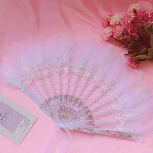 Lolita Fashion Sweet Feather Fan yc23604
