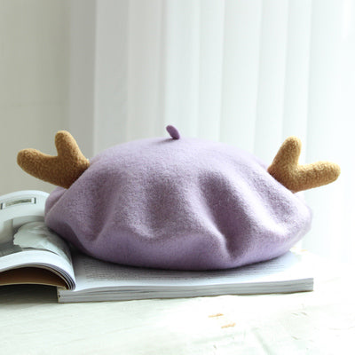 Harajuku reindeer horn beret yc23077