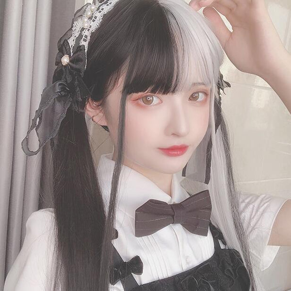 Harajuku Fashion Black Grey Wig yc23523