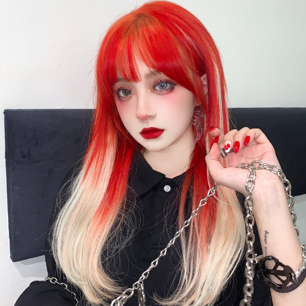 lolita fashion orange gold gradient wig yc23574