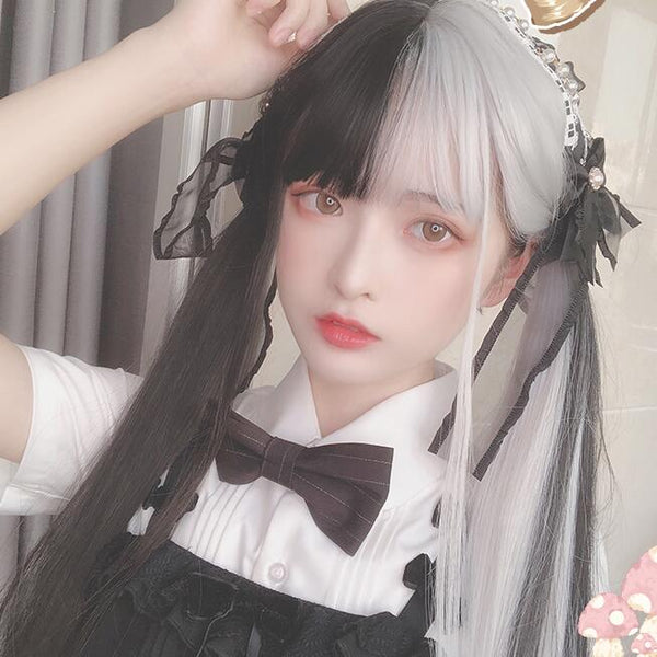 Harajuku Fashion Black Grey Wig yc23523