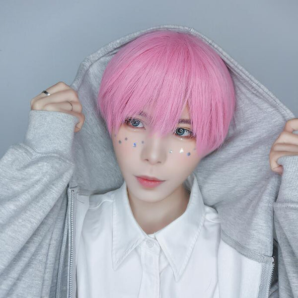 Harajuku Fashion Pink Short Wig yc23544