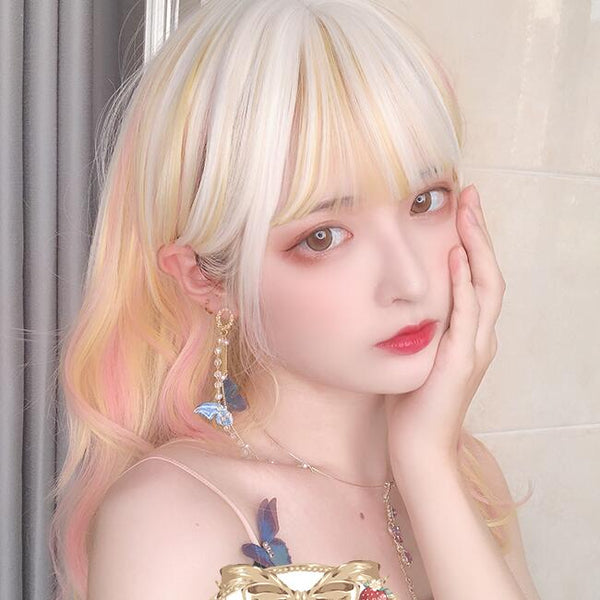 lolita candy color mixed color wig yc23517