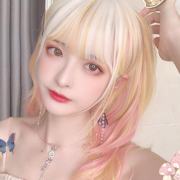 lolita candy color mixed color wig yc23517