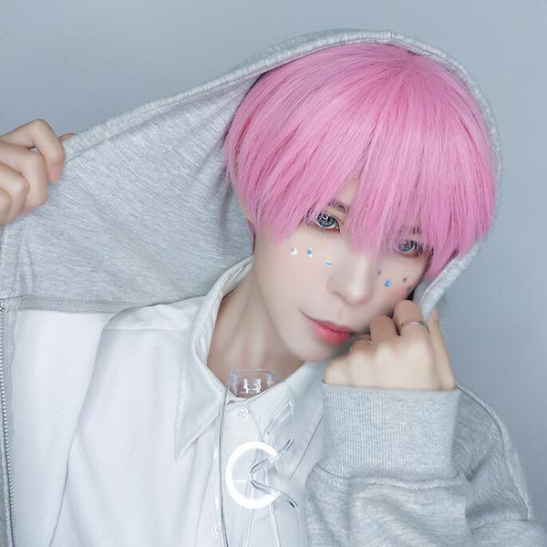 Harajuku Fashion Pink Short Wig yc23544