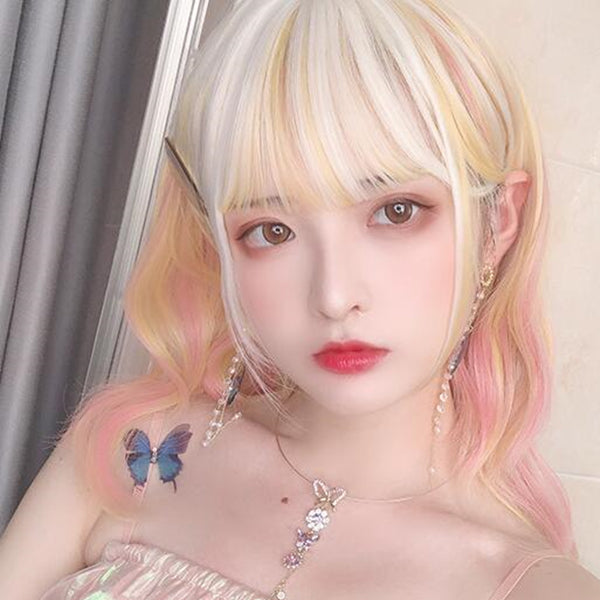 lolita candy color mixed color wig yc23517