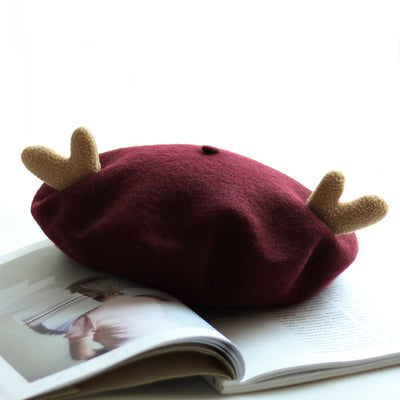 Harajuku reindeer horn beret yc23077