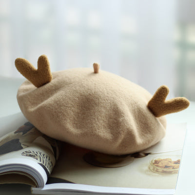 Harajuku reindeer horn beret yc23077