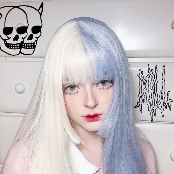 Lolita blue and white wig yc22183