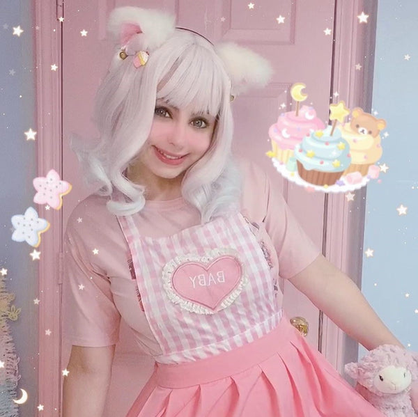 lolita pink white gradient wig yc20894