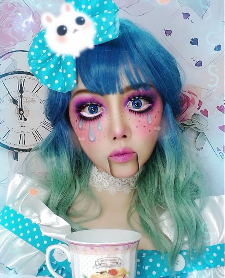 Lolita blue green gradient wig YC21493 – anibiu