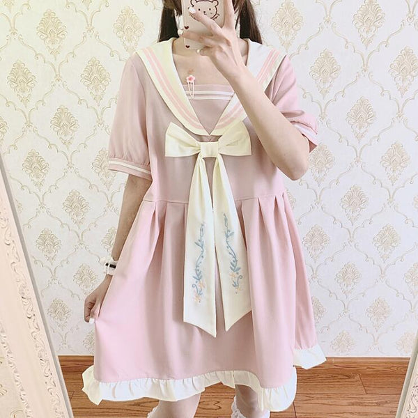 Japanese sweet navy collar dress yc23478
