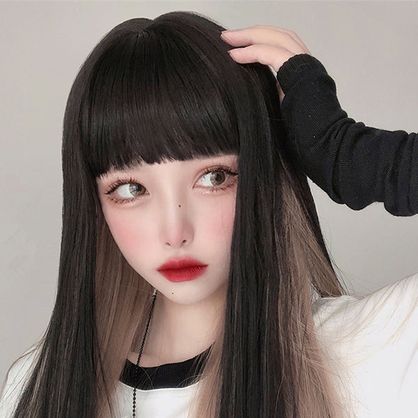 lolita fashion mixed color straight wig yc23400