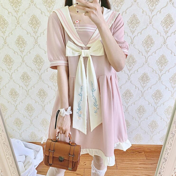 Japanese sweet navy collar dress yc23478