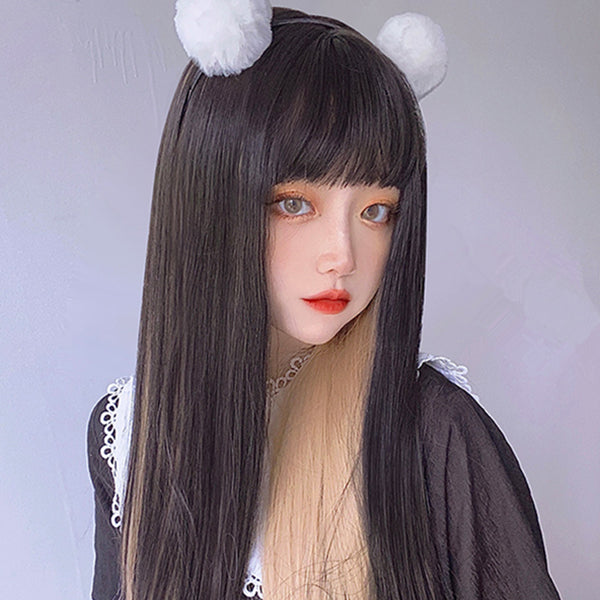 lolita fashion mixed color straight wig yc23400