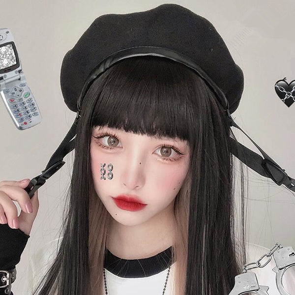 lolita fashion mixed color straight wig yc23400