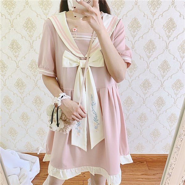 Japanese sweet navy collar dress yc23478