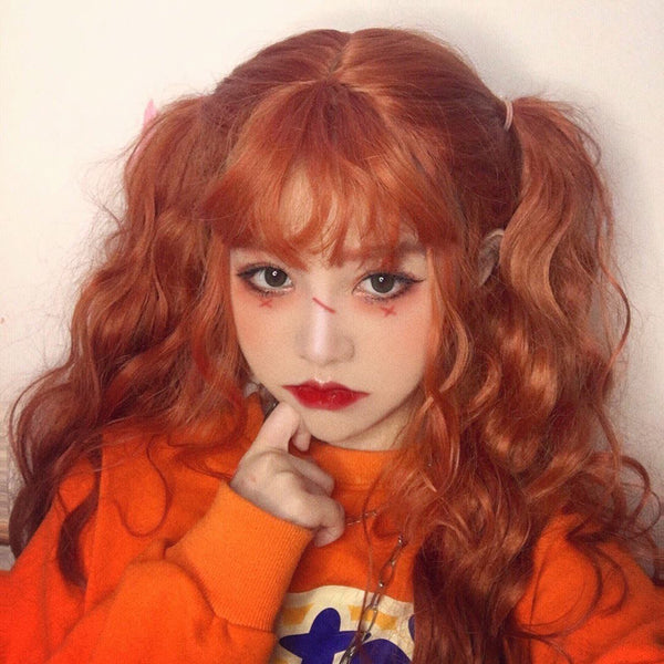 Lolita orange curly wig YC23880