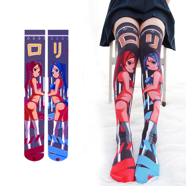Harajuku printed Long socks yc22882