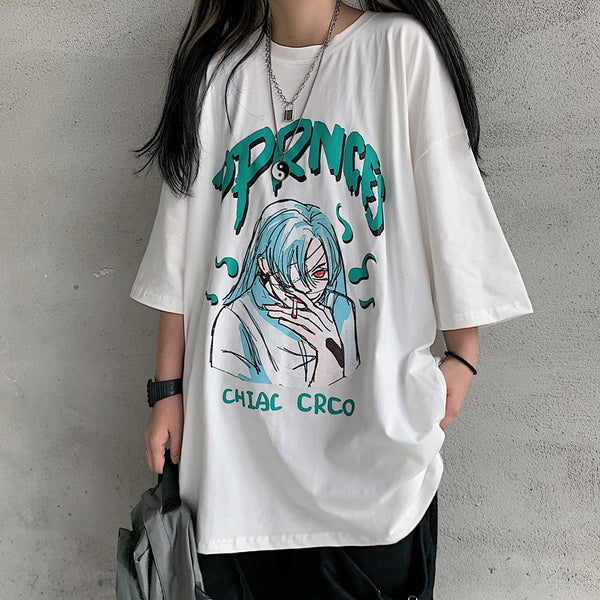 Summer fashion anime print T-shirt yc23121