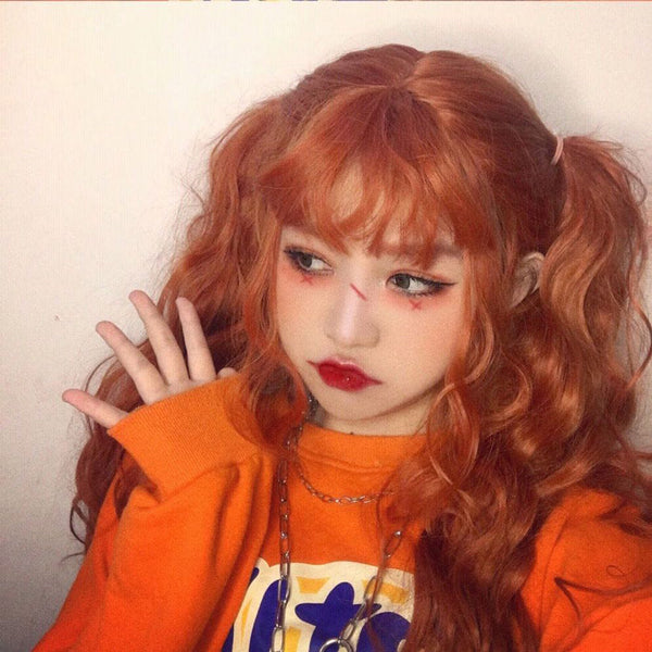 Lolita orange curly wig YC23880