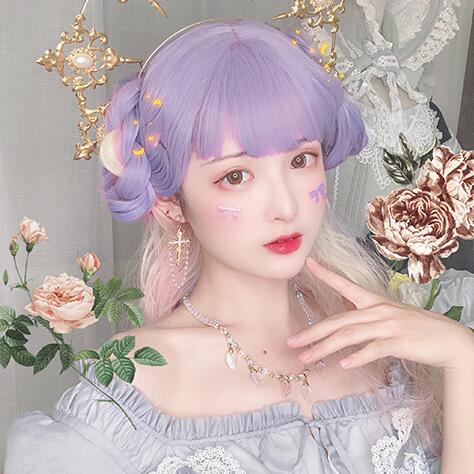 lolita mixed color curly wig yc23251