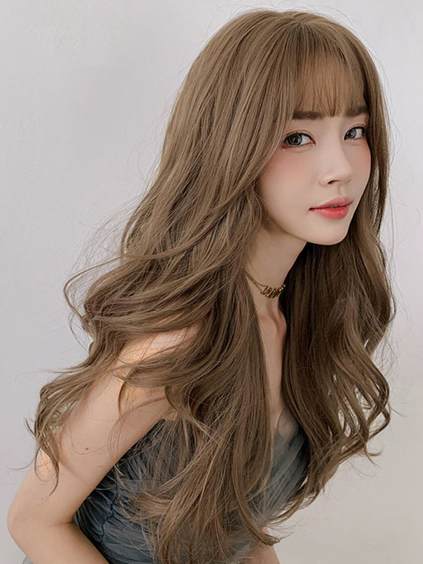 Japanese brown curly wig yc23823