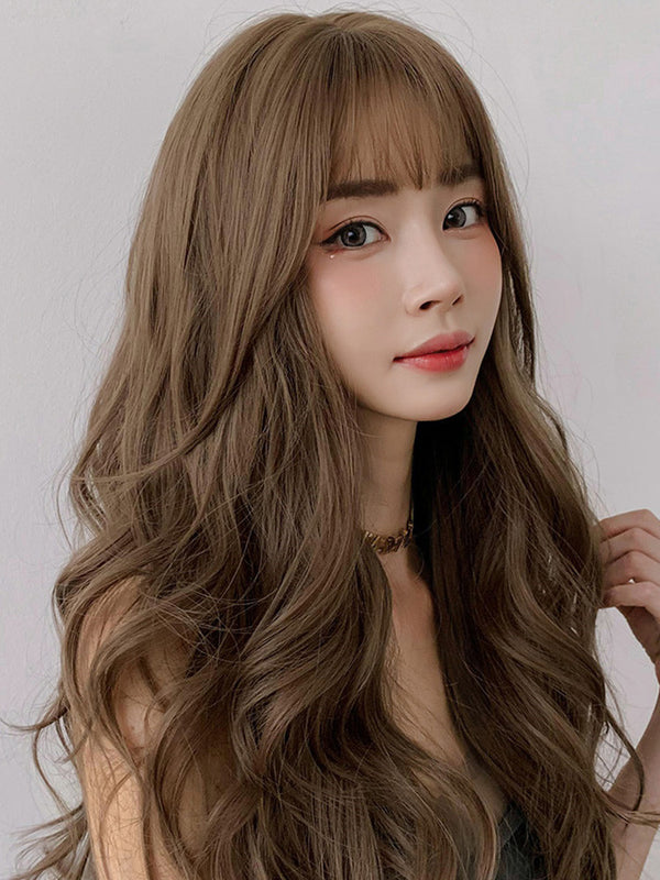 Japanese brown curly wig yc23823