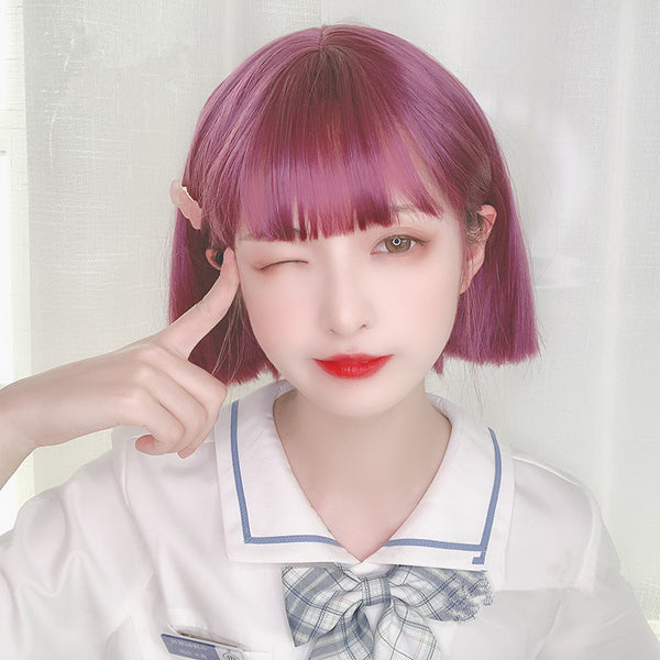 lolita purple short wig yc23080