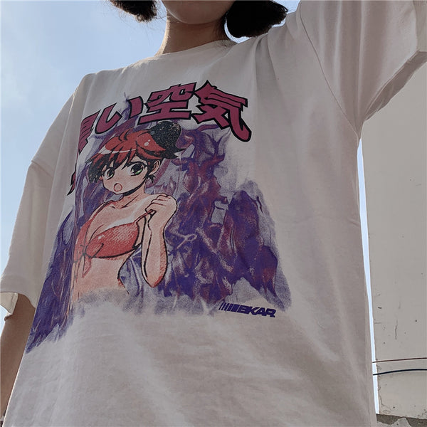 Summer anime print T-shirt yc23252
