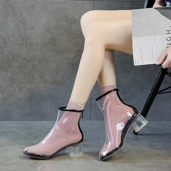 Summer fashion transparent short boots yc23203