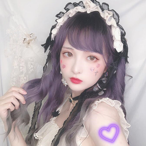 lolita style purple gray gradient wig yc23261