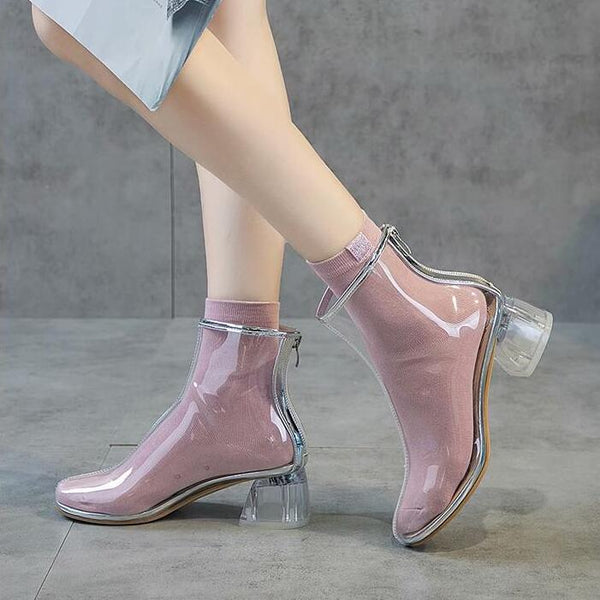 Summer fashion transparent short boots yc23203