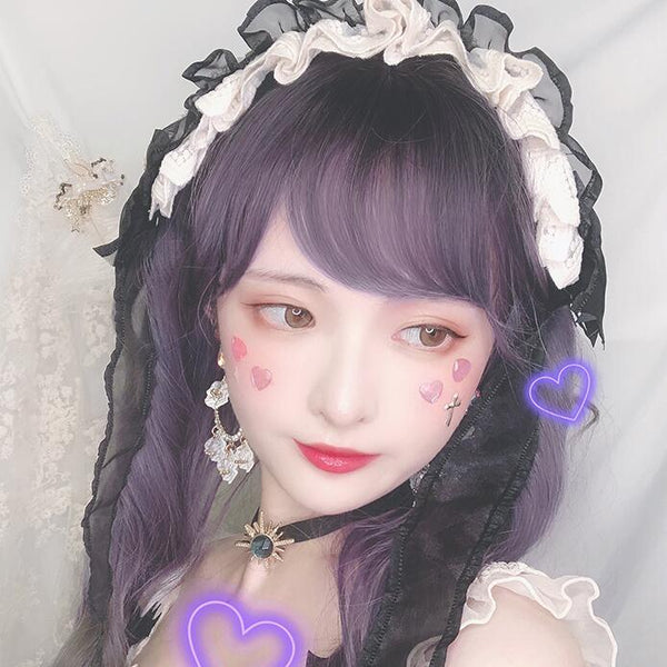 lolita style purple gray gradient wig yc23261