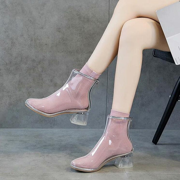 Summer fashion transparent short boots yc23203