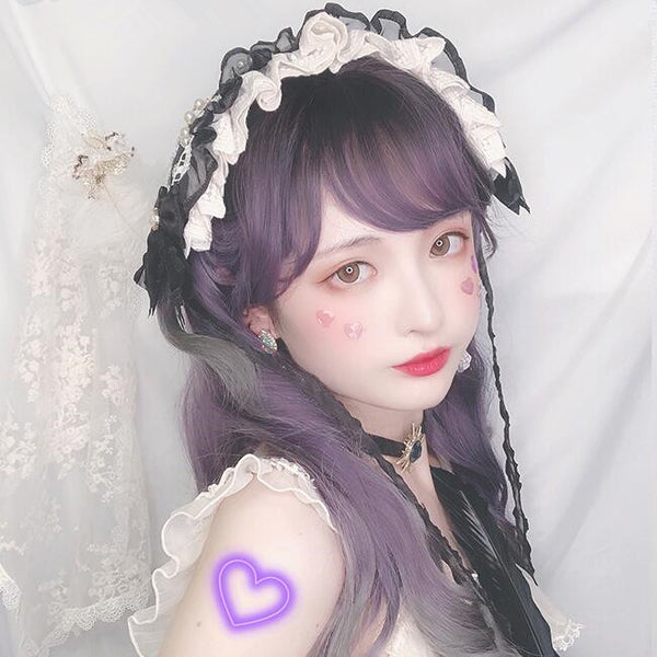 lolita style purple gray gradient wig yc23261