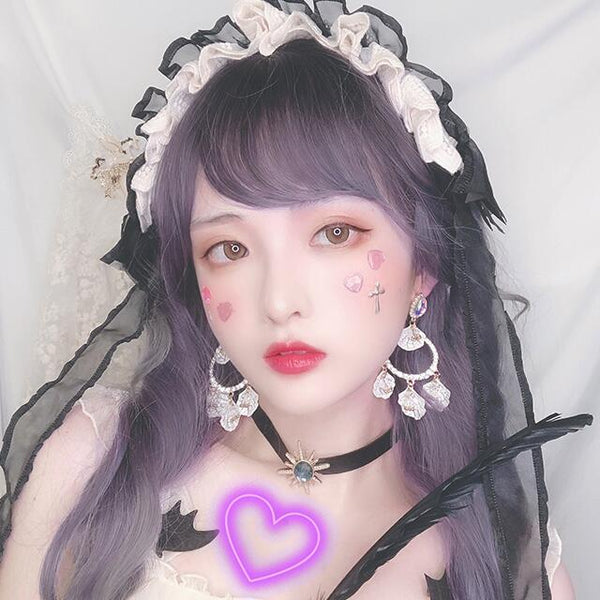 lolita style purple gray gradient wig yc23261