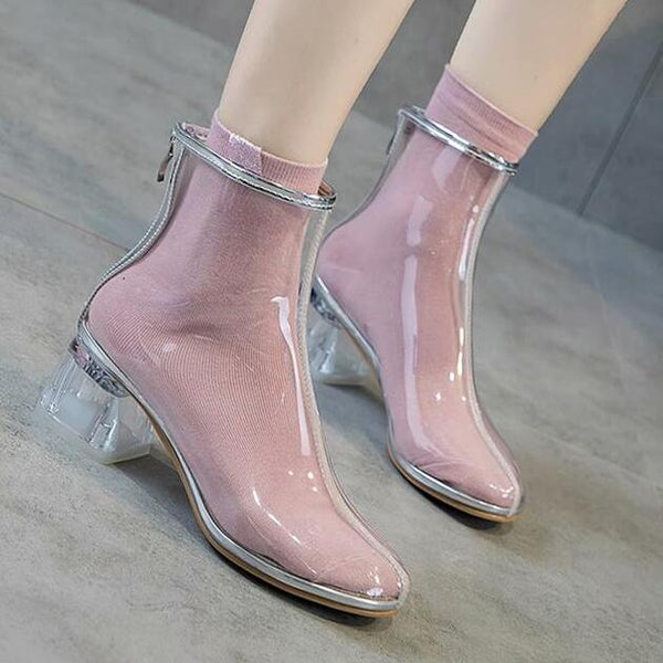 Summer fashion transparent short boots yc23203