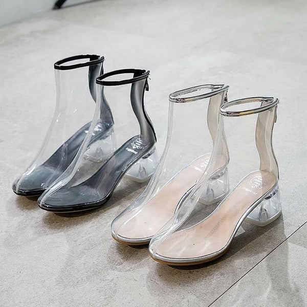 Summer fashion transparent short boots yc23203