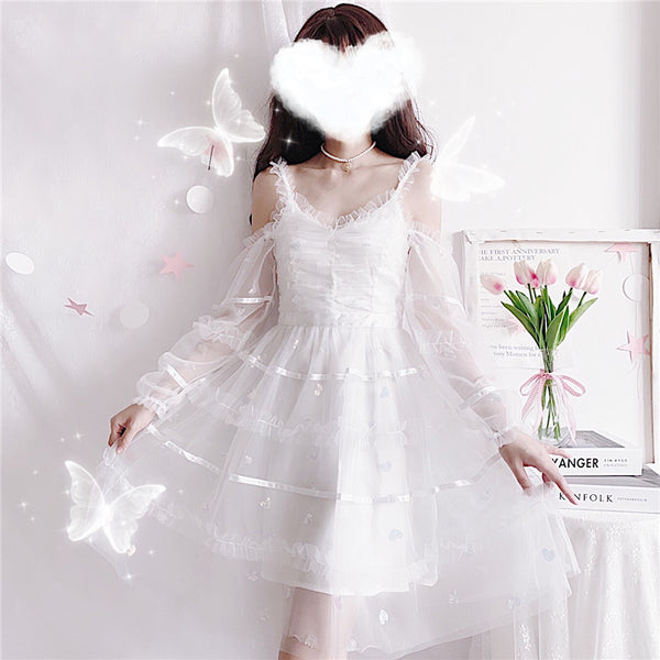 Sweet girl white dress yc23361
