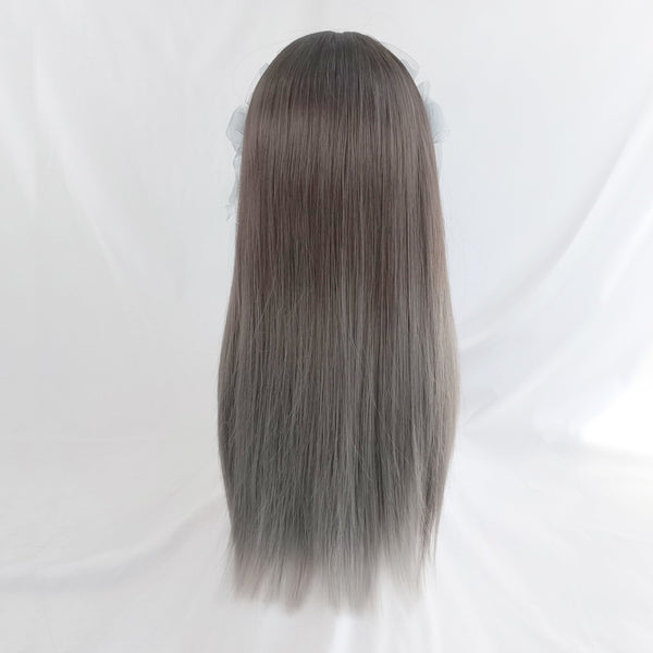 Fashion style brown black gradient silver gray wig yc23343